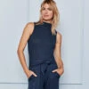 The Sleeveless Day To Night Bodysuit: TENCEL™ Edition - Midnight