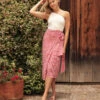 The Easy Breezy Voile Sarong - Outbloom In Lava & Hibiscus