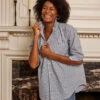 The Perfect Boyfriend Shirt - Pinstripe In Admiral & Midnight