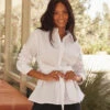 The Perfect Tie-Waist Girlfriend Shirt - White Sand