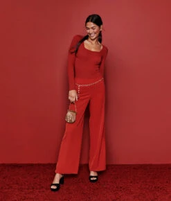 The Perfect Wide Leg Pant - Lava