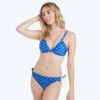 The Reversible Tie Bikini Bottom - Block Print In Indigo & White Sand