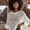 The Fishnet Crewneck Cover-Up - White Sand