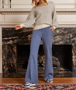 The Easy High-Waisted Flare Pant - Admiral
