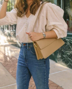 The Cotton Pintuck Blouse - White Sand