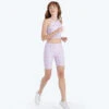 The Do-It-All High Rise Biker Shorts - Paint Splatter In Lilac