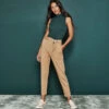 The Softest French Terry Tie-Waist Pant - Fawn