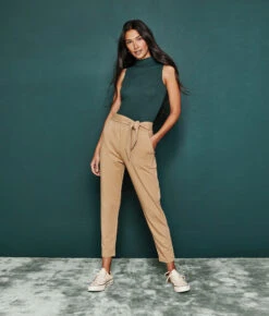 The Softest French Terry Tie-Waist Pant - Fawn