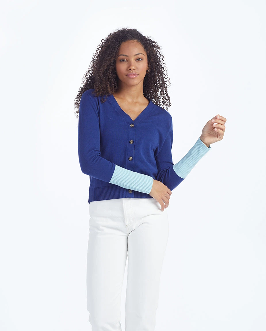 The Perfect Lightweight Cardigan - Deep Sea & Sky 2 The Perfect Lightweight Cardigan - Deep Sea & Sky - Image 2