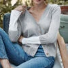 The Perfect Lightweight Cardigan - Wolf & White Sand