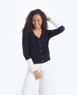 The Perfect Lightweight Cardigan - Sea Urchin & White Sand -Cheap Sunset Bikini Store 1 ModelFront df7de62a 7b18 4022 a910 d492f9434a83