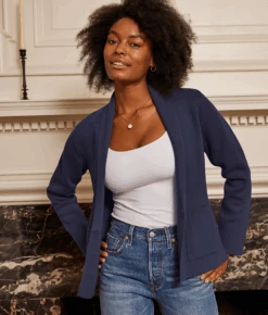 The Ribbed Sweater Blazer - Midnight