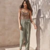 The Going Places Gauze Drawstring Pant - Agave