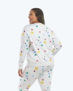 The Softest French Terry Relaxed Crew - Scatter Stars In White Sand -Cheap Sunset Bikini Store 2 ModelBack 72e4bdc0 5eaa 488b 95e4 1b26a2678fde