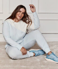 The Softest French Terry Pullover - Powder Blue & White Sand -Cheap Sunset Bikini Store 2 ModelBack fec358c2 9fb3 49e6 8c1a 8ff98a1efec3