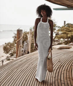 The Crochet Halter Dress - White Sand -Cheap Sunset Bikini Store 3 ModelBack 7014a1ba 19bf 4154 93b1 77837f516452