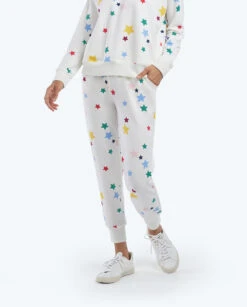 The Softest French Terry Jogger - Scatter Stars In White Sand -Cheap Sunset Bikini Store 3 ModelDetailFront 457294ff deed 496c 9db7 aefbf718d15b