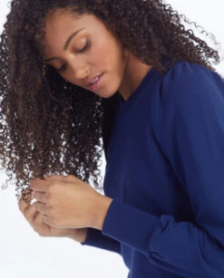 The Softest French Terry Puff Sleeve Pullover - Baltic -Cheap Sunset Bikini Store 3 ModelDetailFront 710deea2 ac9d 4462 b2e3 334455ba67b3