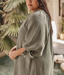 The Going Places Gauze Cover-Up Dress - Agave -Cheap Sunset Bikini Store 3 ModelFullBody 040148fb ba79 4fe6 9132 4951f98d1684