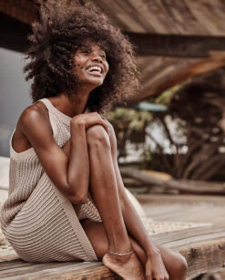 The Crochet High-Neck Dress - Natural -Cheap Sunset Bikini Store 3 ModelFullBody 57de8eff cee2 426a b53b c5343a4721cc