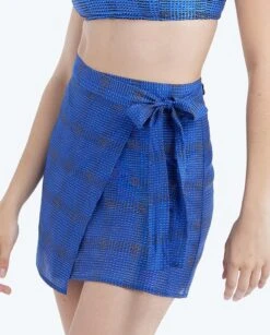 The Wrap Cover-Up Skirt - Modern Plaid In Hydrangea -Cheap Sunset Bikini Store 3 ModelFullBody 5ac4e750 3aee 477f 82a7 304ce792c210