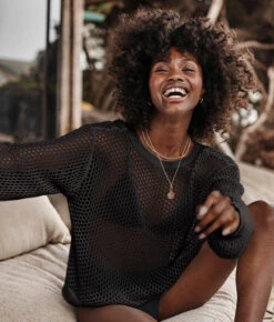 The Fishnet Crewneck Cover-Up - Sea Urchin -Cheap Sunset Bikini Store 3 ModelFullBody 8f0e8ce8 b9dc 4791 a043 04efd69742da