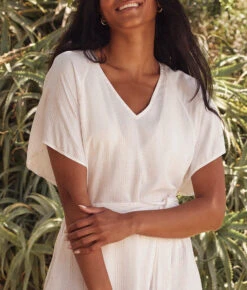 The Easy Breezy Voile Maxi Dress Cover-Up - Sand Dollar Stripe -Cheap Sunset Bikini Store 3 ModelFullBody dfa825c1 9d77 4835 831d b3d32cb0c2c3