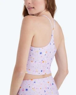 The High Neck Midi Sports Bra Tank - Paint Splatter In Lilac -Cheap Sunset Bikini Store 4 ModelDetail 06c3434e 15fc 4b84 9ce4 27fcd3e43b41