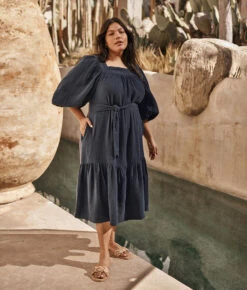 The Going Places Gauze Midi Dress - Midnight -Cheap Sunset Bikini Store 4 ModelDetail 6784f275 d3cf 4fc8 b423 b74cb7cd3f0f