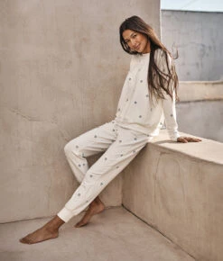 The Softest French Terry Jogger - White Sand Floral Stitch -Cheap Sunset Bikini Store 4 ModelDetail ccf43e25 d70a 4719 a46c 0617c0cc573b