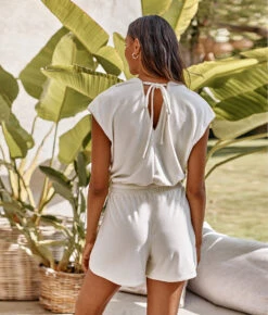 The Towel Terry V-Neck Romper - White Sand 8 The Towel Terry V-Neck Romper - White Sand -Cheap Sunset Bikini Store 4 ModelFullBody 6fefb351 7042 4a68 9bce be8ada9118ef