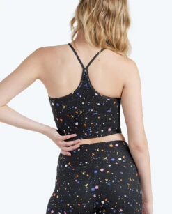 The High Neck Midi Sports Bra Tank - Paint Splatter In Sea Urchin -Cheap Sunset Bikini Store 5 ExtraProductShot 6aba519f ca2c 4fa4 a1b4 a1c7e68e8490