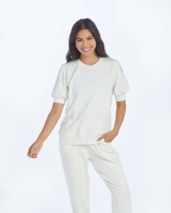 The Softest French Terry Puff Short Sleeve Top - White Sand -Cheap Sunset Bikini Store 5 ExtraProductShot 907a4c17 9f0c 4a0c b22c 746c50dd3c9f