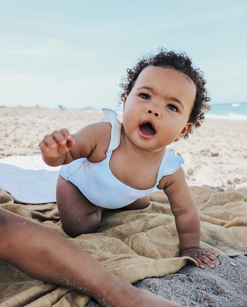 The Girl’s Ruffle One Piece - Cotton Candy Sky 4 The Girl’s Ruffle One Piece - Cotton Candy Sky - Image 4
