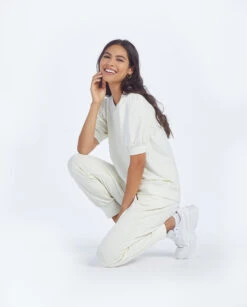 The Softest French Terry Puff Short Sleeve Top - White Sand -Cheap Sunset Bikini Store 6 ExtraProductShot2 29d2eb7c 0148 4078 8315 4bf0146cdcfd