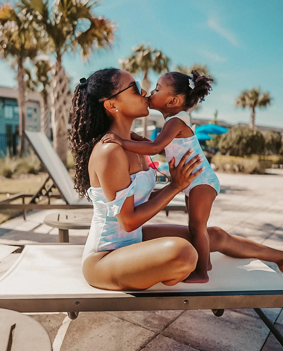 The Girl’s Ruffle One Piece - Cotton Candy Sky 6 The Girl’s Ruffle One Piece - Cotton Candy Sky - Image 6