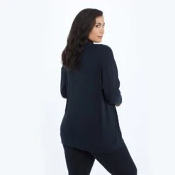 The Softest Ribbed Cardigan - Sea Urchin -Cheap Sunset Bikini Store BlackCardy Back