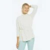 The Softest French Terry Cinched Waist Pullover - White Sand