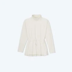 The Softest French Terry Cinched Waist Pullover - White Sand -Cheap Sunset Bikini Store CinchedWaistPullover WhiteSand