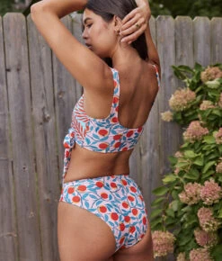 The High Leg Mid Rise Bikini Bottom - Pink Nectarine Orchard -Cheap Sunset Bikini Store DVF PWOPTop HLMR Back Crop 061f3212 1741 4fd1 9e60 c13d9bfc4560