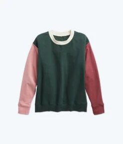 The Softest French Terry Relaxed Colorblock Crew - Eden & Shell & Rosewood -Cheap Sunset Bikini Store FlatLay 2021 10 27T165427.275