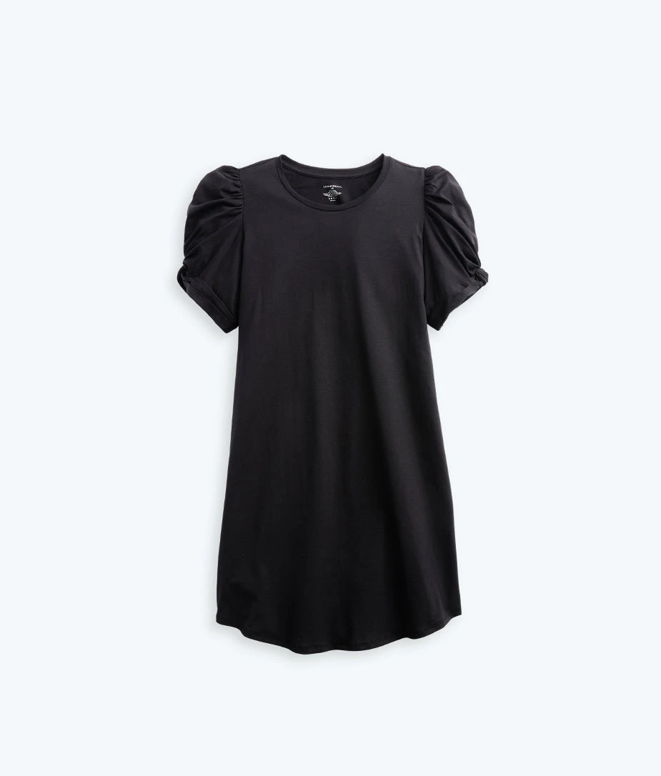 The Luxe Pima Twist-Sleeve T-Shirt Dress - Sea Urchin 3 The Luxe Pima Twist-Sleeve T-Shirt Dress - Sea Urchin - Image 3