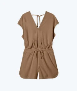 The Towel Terry V-Neck Romper - Toffee -Cheap Sunset Bikini Store FlatLay2 0511eb7f 01a3 45db 909c 2c0365568ed3