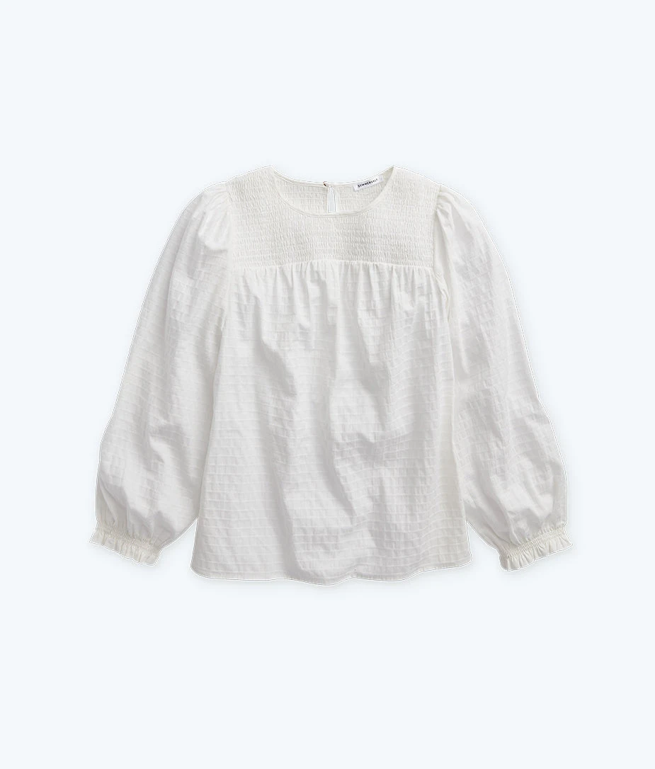 The Perfect Smocked Cotton Top - White Sand 5 The Perfect Smocked Cotton Top - White Sand - Image 5