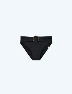 The Ribbed High Leg Mid Rise Bottom - Sea Urchin -Cheap Sunset Bikini Store FlatLay 100