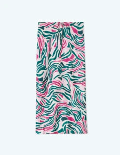 The Silky Slip Skirt - Watercolor Zebra In Hibiscus & Seaweed -Cheap Sunset Bikini Store FlatLay 68