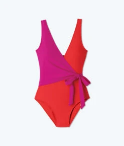 The Perfect Wrap One-Piece - Hibiscus & Grapefruit -Cheap Sunset Bikini Store FlatLay 6b111330 0169 4d68 9c0b a2cd2a850e20