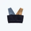 The Colorblock Wide-Strap Sports Bra - Midnight & Slate & Toffee