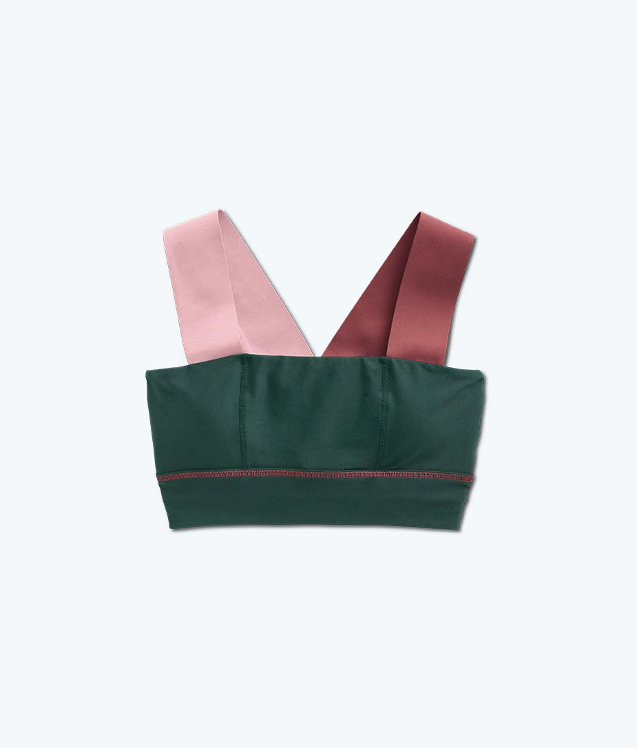The Colorblock Wide-Strap Sports Bra - Eden & Shell & Rosewood 6 The Colorblock Wide-Strap Sports Bra - Eden & Shell & Rosewood - Image 6