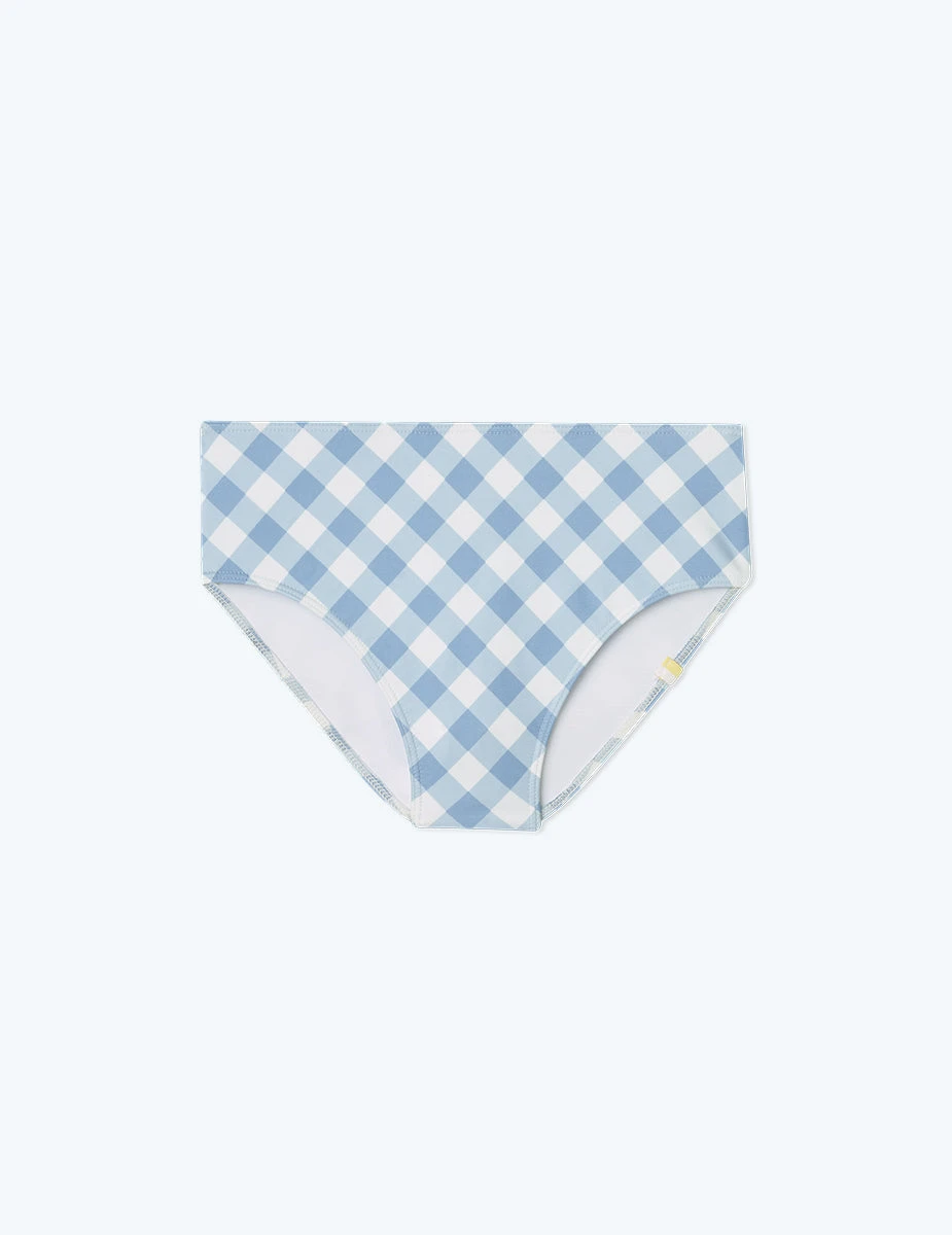 The High Leg High Rise Bikini Bottom - Gingham In Cloud 5 The High Leg High Rise Bikini Bottom - Gingham In Cloud - Image 5